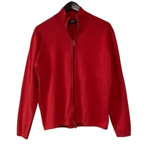Mexx Red Full Zip Cotton Blend Cardigan Sweater Preppy Women's Size Medium